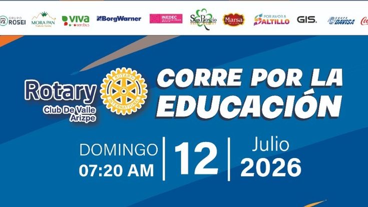 Corre por la educación, Rotario valle arizpe 2026. cover