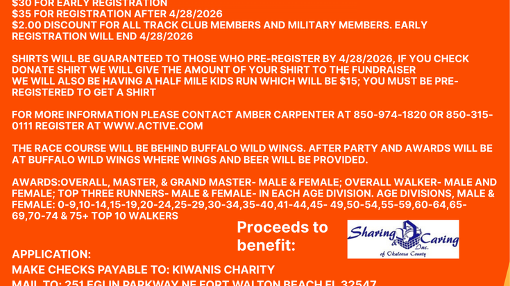 Diane Keller Kiwanis 5k cover