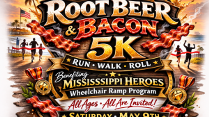 Gulf Coast Root Beer & Bacon 5K - May 9th - Long Beach, MS cover