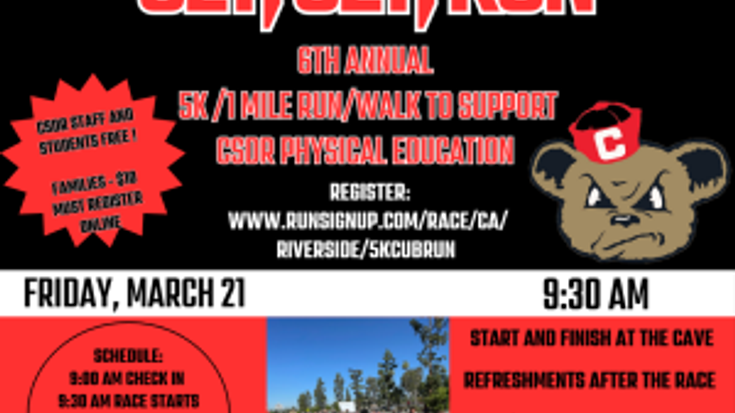 CSDR's 6th Annual Cub 5k Run/Walk hosted by the PE Department cover