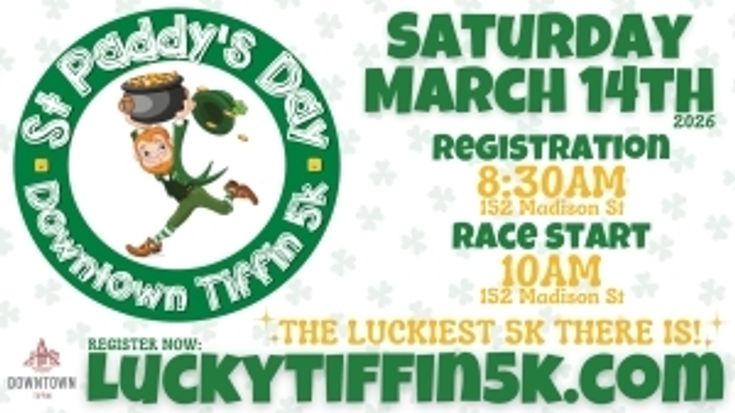 2026 Downtown Tiffin St. Paddy's 5k Run/Walk cover