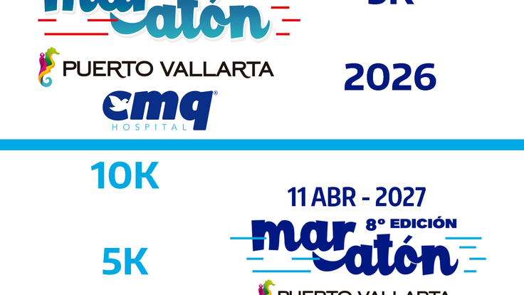 PAQUETE 2 MEDIO MARATON PUERTO VALLARTA 2026, 5K + 10K o 5K 2027 cover