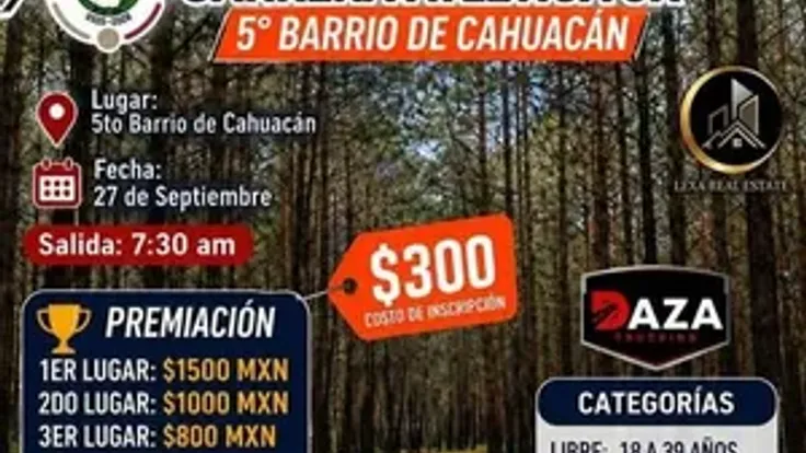 Carrera Atlética 5K - 5° Barrio de Cahuacán cover
