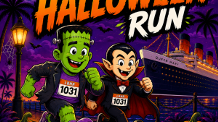 The Long Beach Halloween Run 5K. 10K. Half Marathon by Califlow Runs cover
