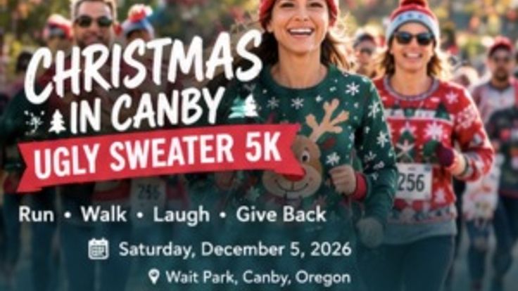4TH ANNUAL Christmas in Canby Ugly Sweater 5K cover